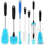 AnDocK 6 Pack Bottle Brush Cleaner Set, Long Handle Stainless Steel Water Bottle Cleaner Brush for Washing Sport Bottles, Narrow Neck Bottle, Baby Bottles, Dish, Flask, Straw, Cup Cover