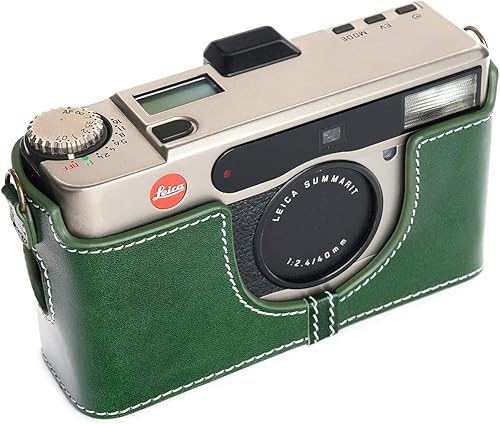 Vista 19 de Leica Minilux - Funda para cámara Leica Minilux/Minilux Zoom con correa de mano de piel auténtica, hecha a mano, color negro