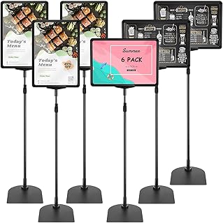 6 Pack Adjustable Sign Stand Holder