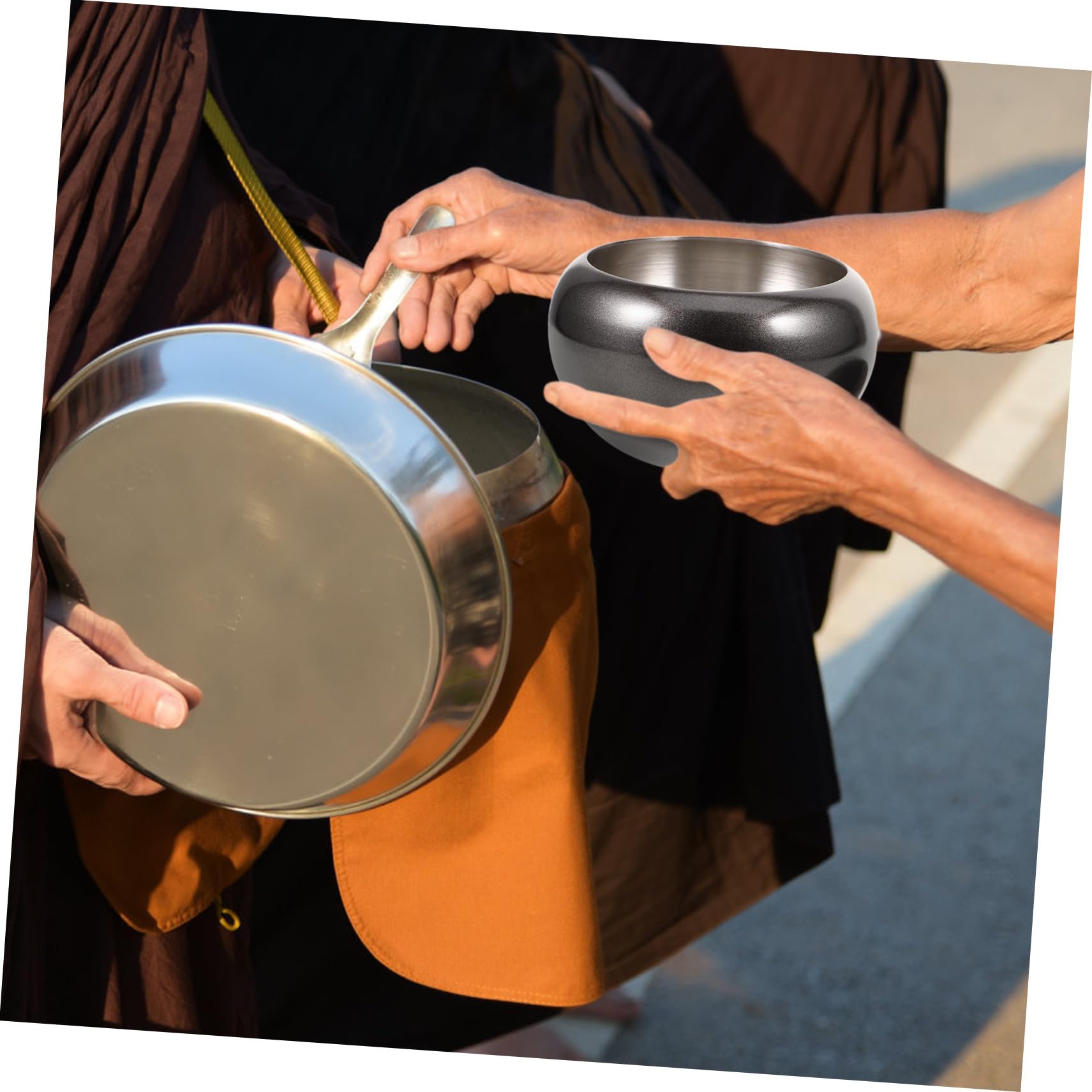 COLLBATH Tazón De Inoxidable Para Ensaladas y Alimentos Bowl Portátil Para Arroz y Frutas Para Reuniones Familiares y Eventos