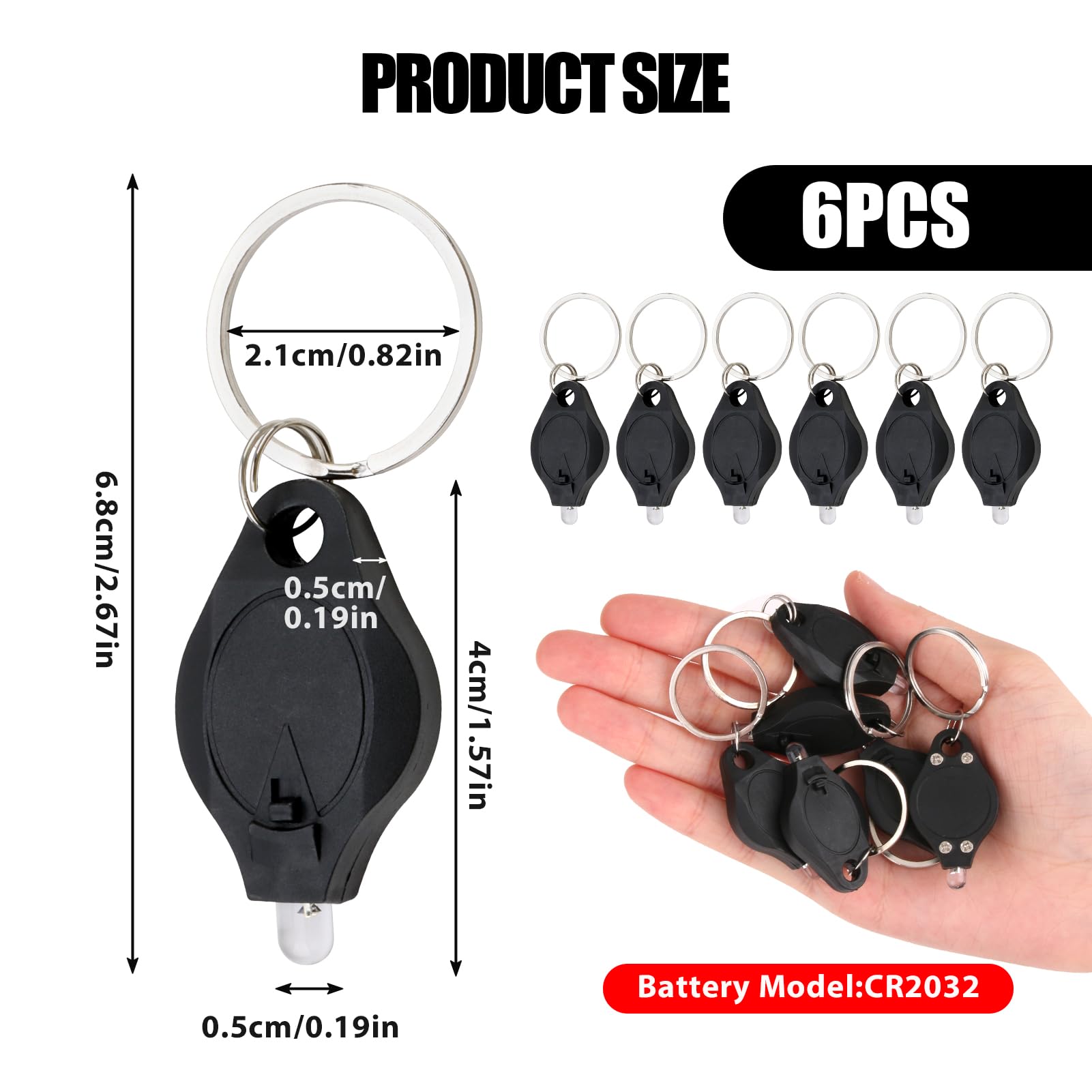 teasteam 6 Pack UV Money Checker Keychain Torch - Image 2