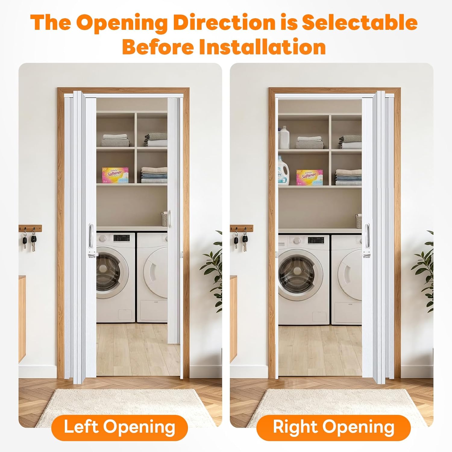 ccboyshardware 34x80in accordion door interior,pvc sliding folding doors with lock,divider door with hardware,white waterproof white 34x80in