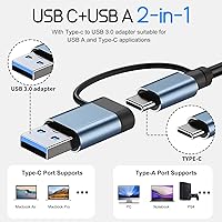 Vista 3 de Hub USB 3.0, Hub USB c, Hub USB con adaptador multipuerto, Divisor USB con 1xUSB 3.0, 4xUSB2.0, 2 x USB C, Hub para MacBook Pro/PC/Laptop/Tablet