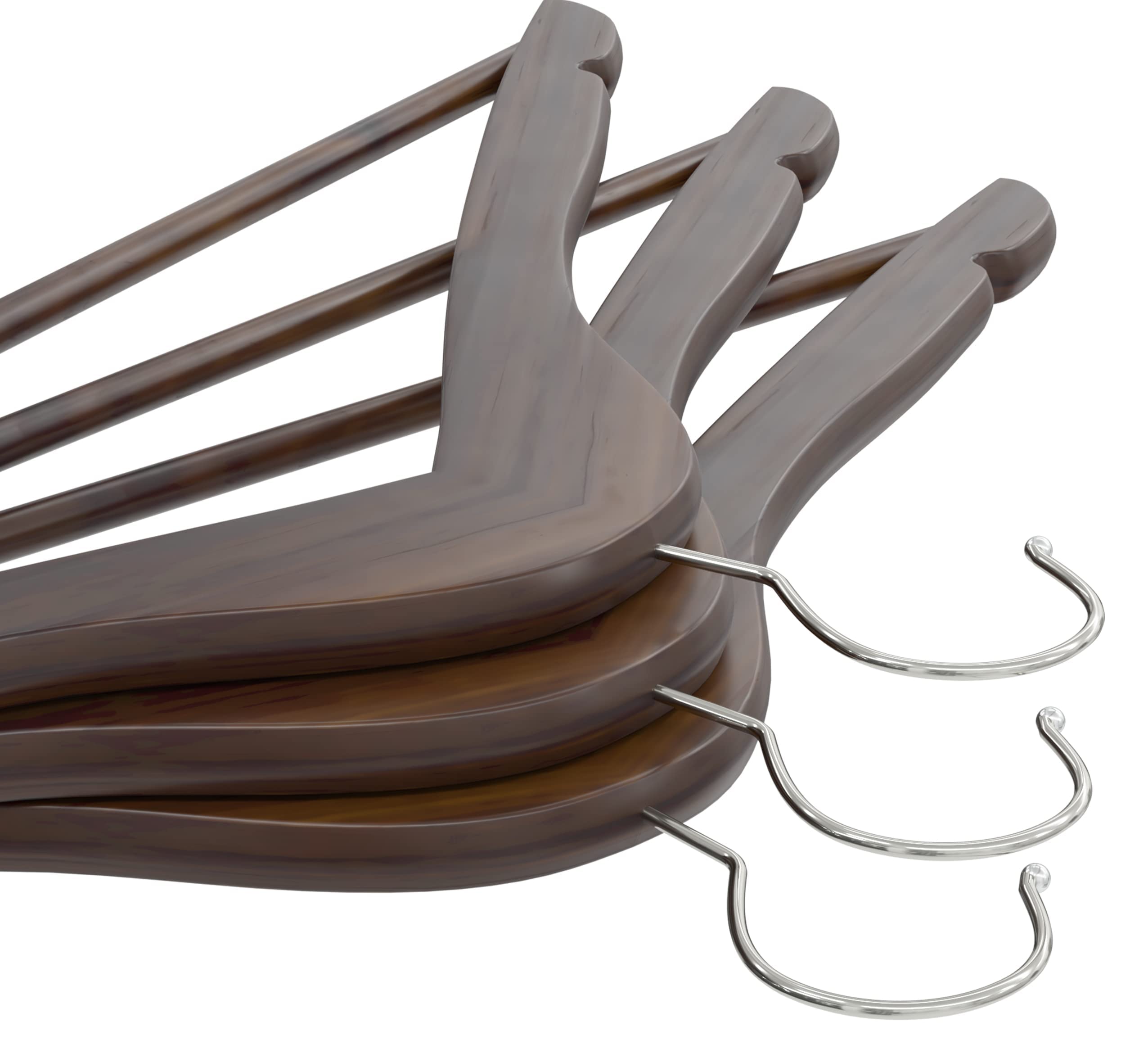 Utopia Home Paquete de 20 Perchas de Madera Vintage con Ranuras para Hombros, Antideslizantes y Ligeras para Abrigos, Trajes, Pantalones y Chaquetas