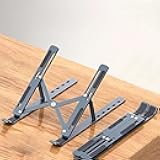 Portable Laptop Stand, Laptop Stand for Desk Ergonomic Angles Adjustable Computer Stand, Aluminum Alloy Laptop Riser Holder Compatible with Laptops and iPad(10-15.6