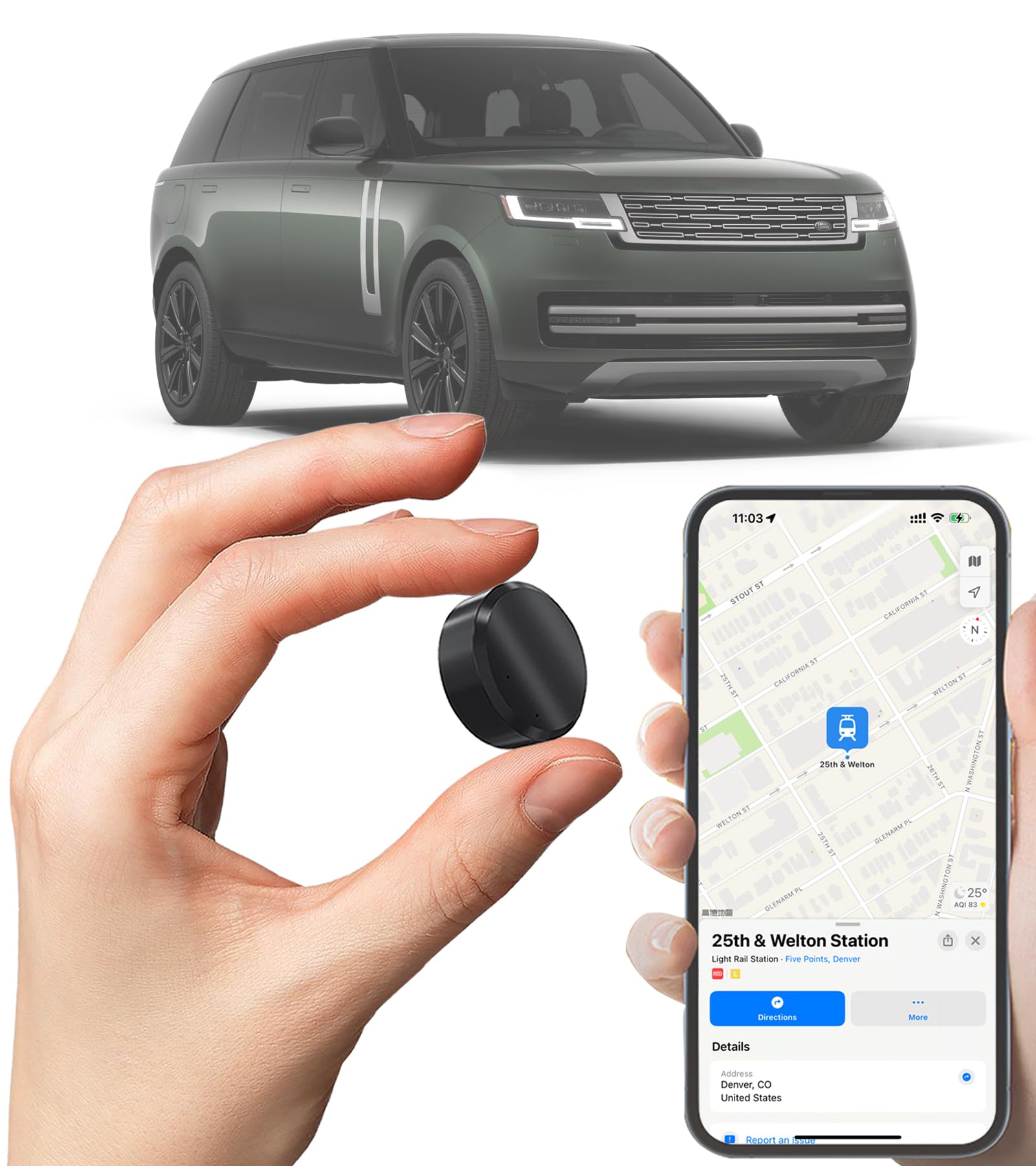 GPS Tracker for Vehicles - No Monthly Fee, Hidden Magnetic GPS Locator for Car, Hidden GPS Tracker for Cars, Teen Driver Tracking, Real-Time App Monitoring, Anti-Theft Device for Assets