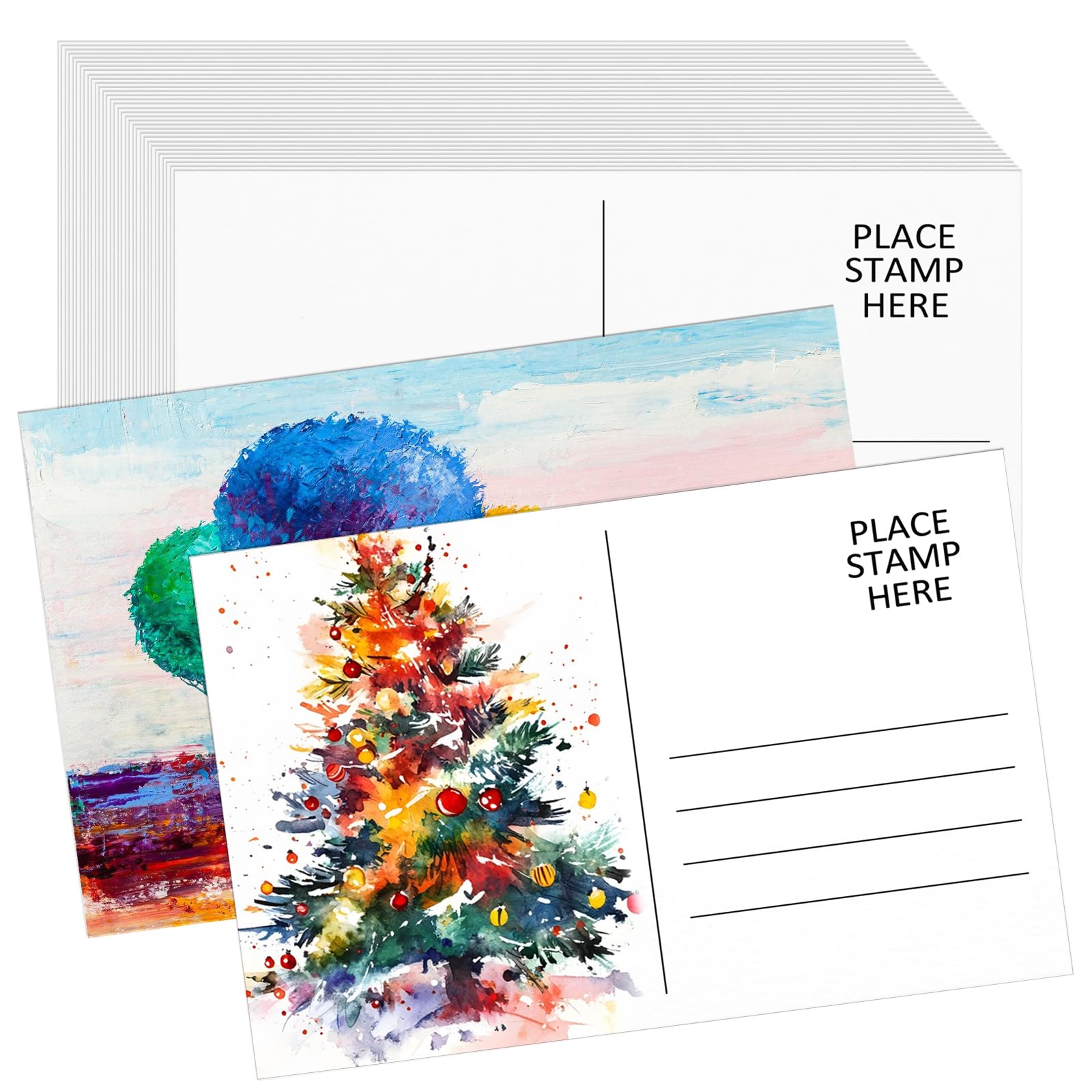 CXIIPOL 100 Sheets 4x6 Watercolor Postcards, 140 lb/300 GSM 100％ Pure Cotton Watercolor Paper Cards Blank for Valentine's Day Gift Cards, Art Painting Creative Thank Notes, Mailing, Painting