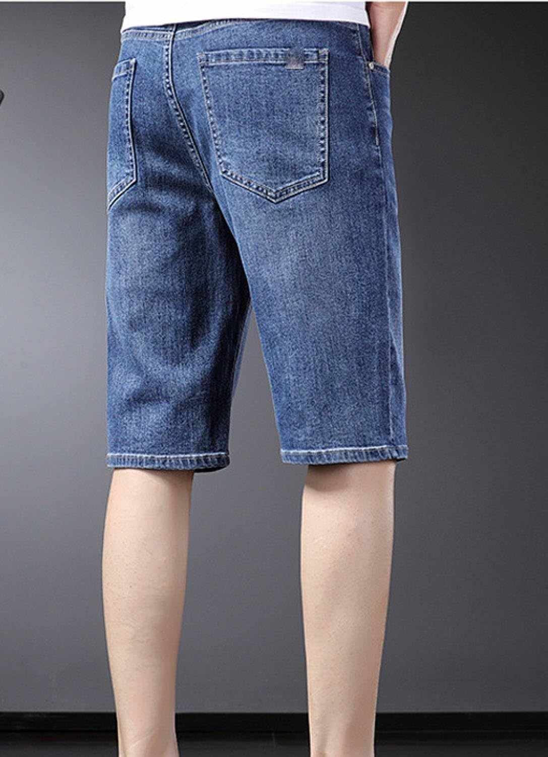 Mens Summer Straight Leg Denim Shorts Relaxed Fit Washed Jean Shorts Classic Casual Work Short