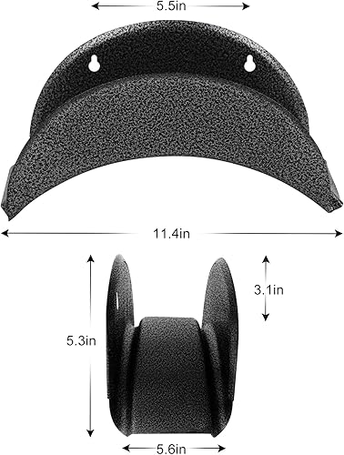 Miniatura 5 de GARTOL Soporte de manguera de jardín resistente, colgador de manguera de montaje en pared para exteriores, acero de alto carbono, organizador de