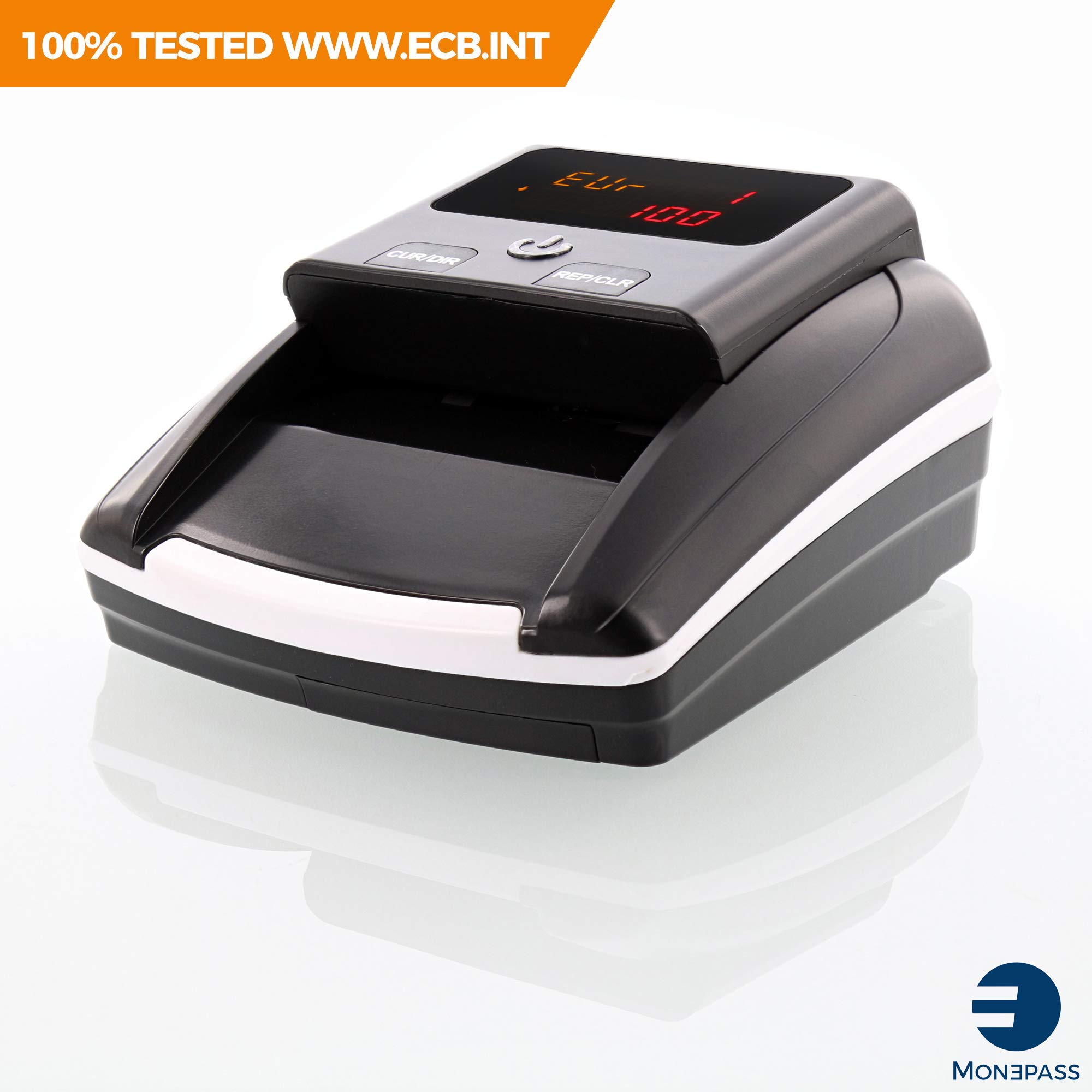 Monepass D5X - Rivelatore automatico di banconote false Euro con 5 sistemi di rilevamento e affidabilità del 100% (test ufficiale BCE) - Introduzione biglietti multi-senso (4)