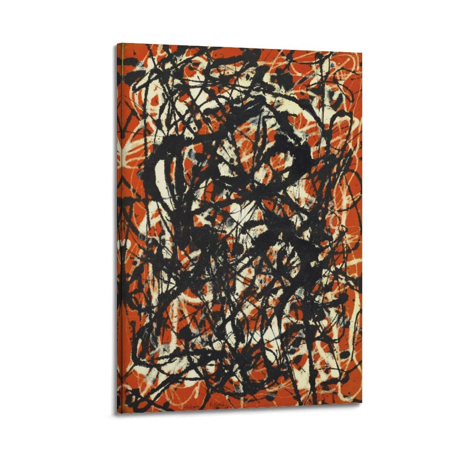 xiaoxiaoshen Jackson Pollock Abstract Red Canvas Poster Wall Art Prints Room Aesthetic Murals Bedroom And Living Decorations 24x36inch(60x90cm)