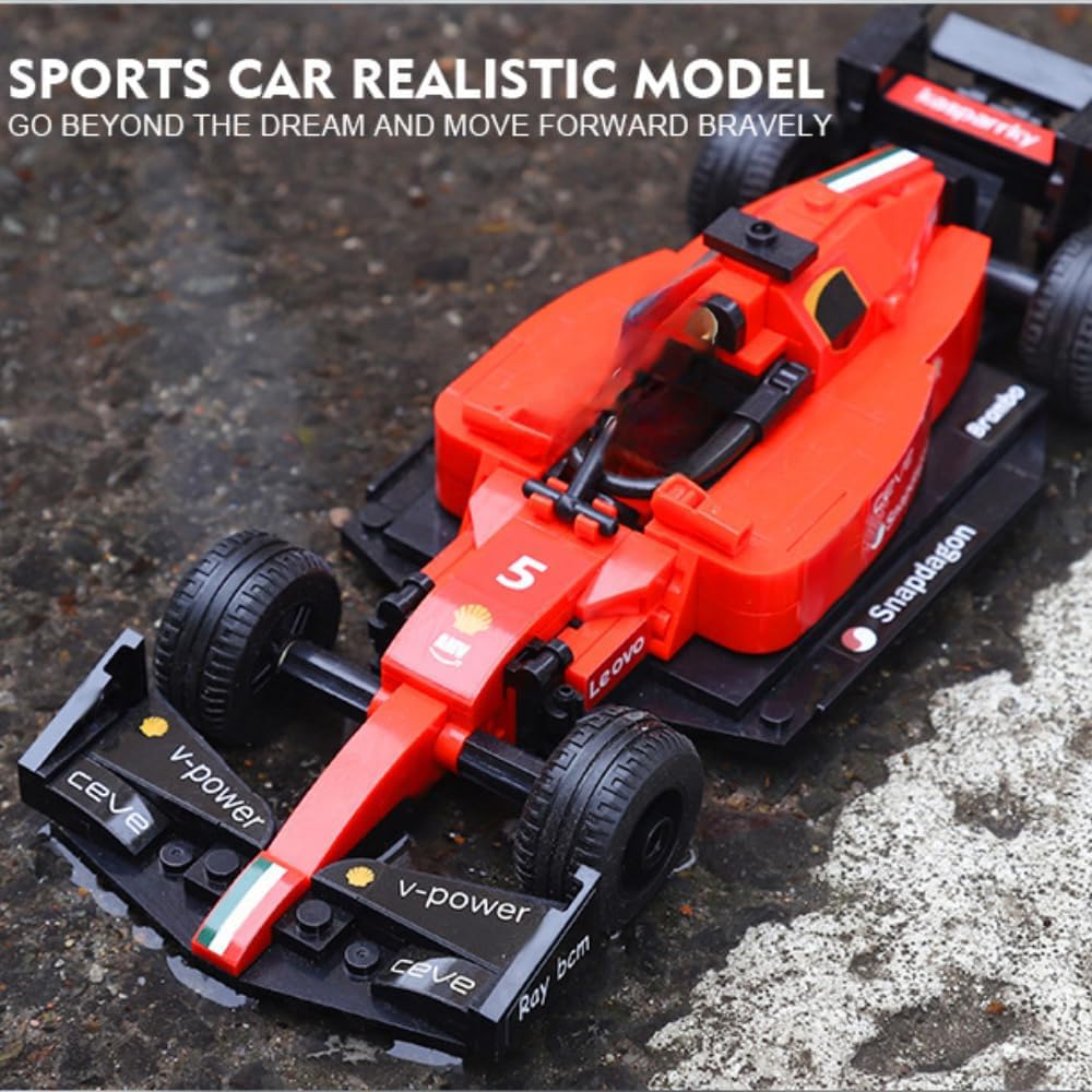JUCYJULY Technology Sports Formula Racing Car Model Building Kit, 238 Building Blocks Sets - Image 3