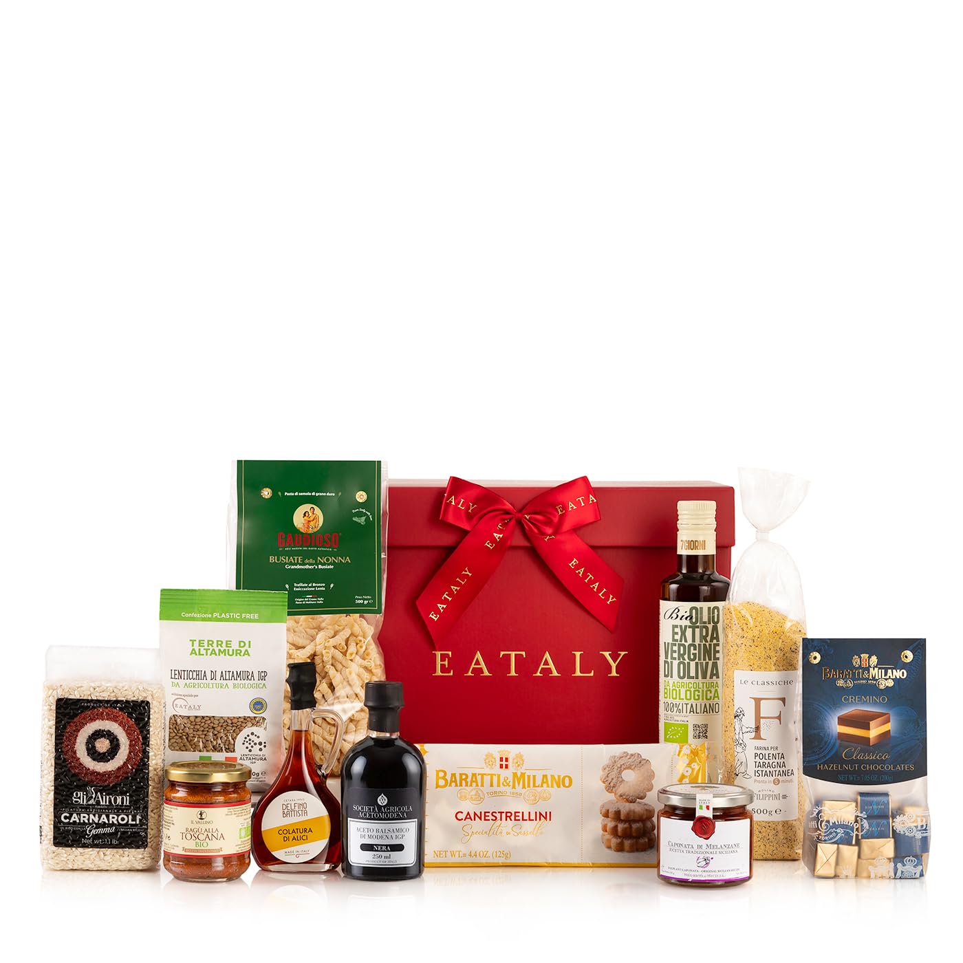 Eataly – Cesto gastronomico natalizio con prodotti tipici – La tradizione si fa bella – Box con 11 prodotti di qualità