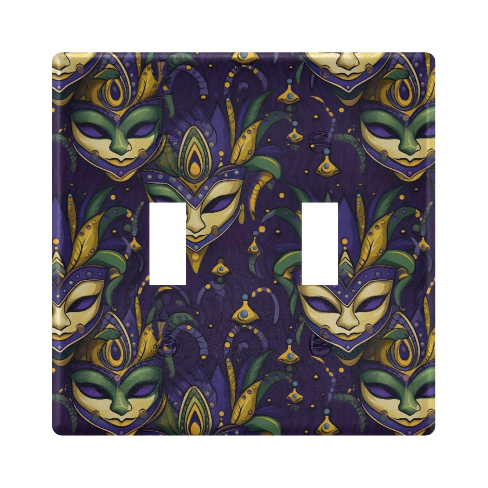 UMIRIKO Mardi Gras Mask Light Switch Cover Plate Covers Decorative Double Toggle Home Decor 202a8570
