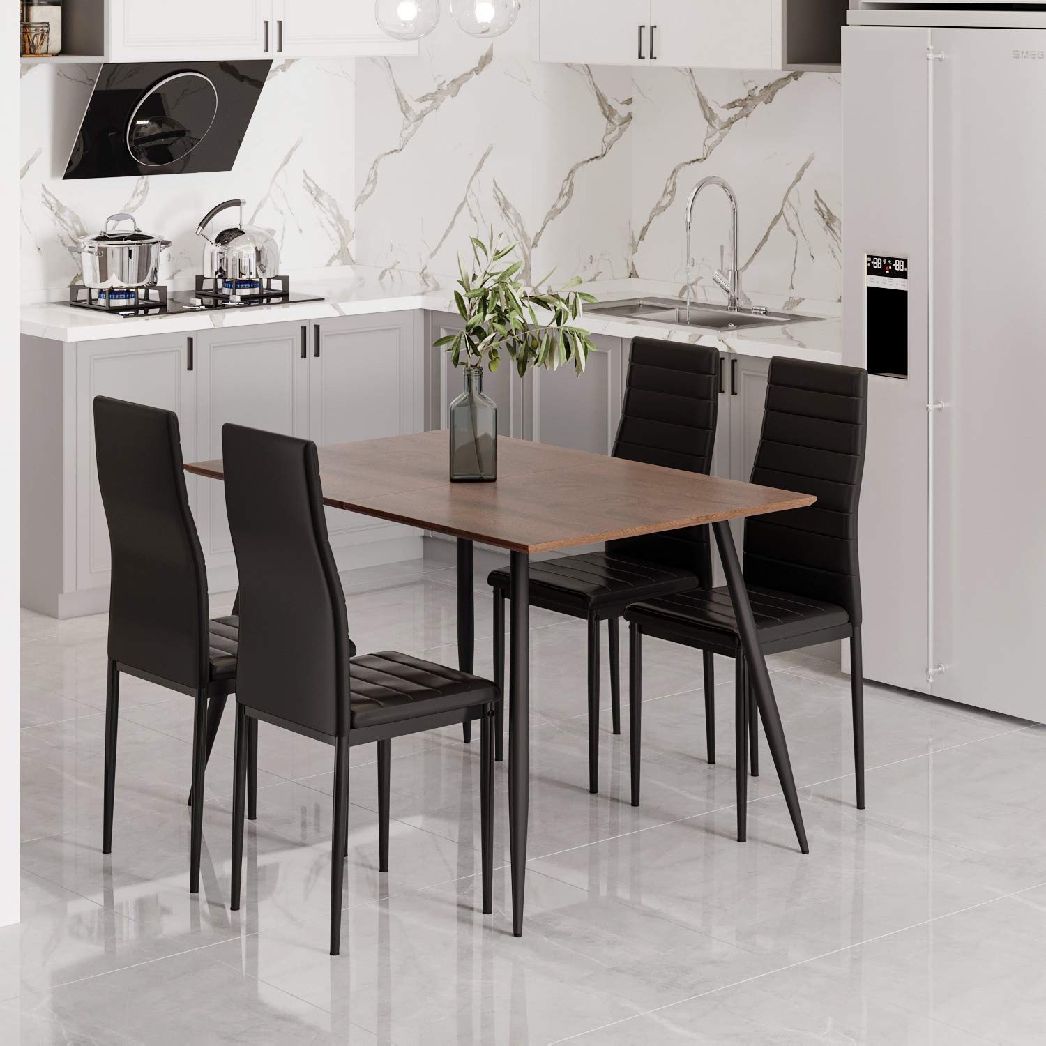 Buy Extendable Dining Table Set, Rectangular Kitchen Table with Metal