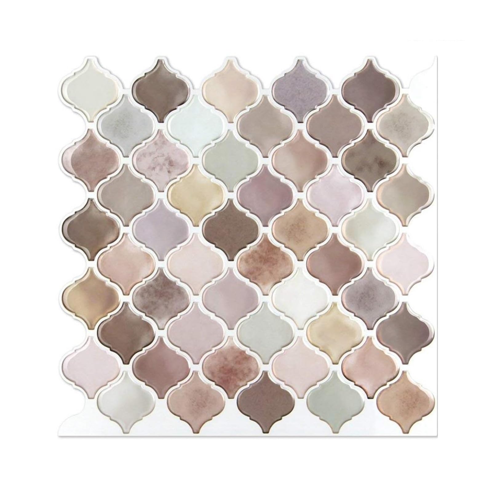 Mosaic Marble Effect Tile Stickers, 3D Mosaic Tile Stickers, Waterproof Peel and Stick Tiles for Kitchen Backsplash(Color 2)