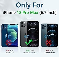 Vista 2 de FNTCASE Funda para iPhone 12 Pro-Max: resistente protección de grado militar a prueba de caídas con soporte TPU resistente a prueba de golpes