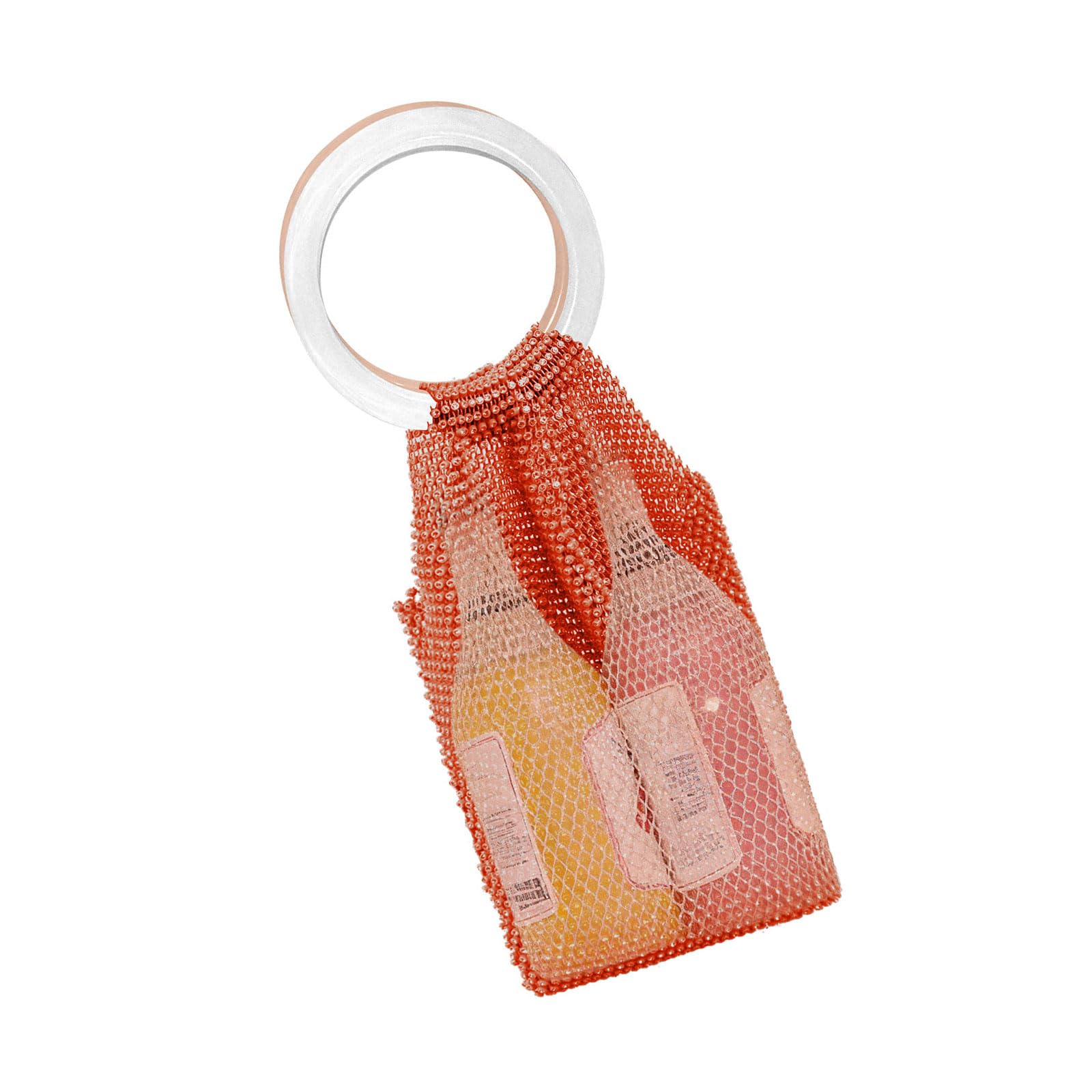 Elnwnnkc Artistics Handwoven Rhinestones Handheld Bag Accessory for Bottle Storage and Daily Use Items with Secure Compartments Cosmetic Storage Bag