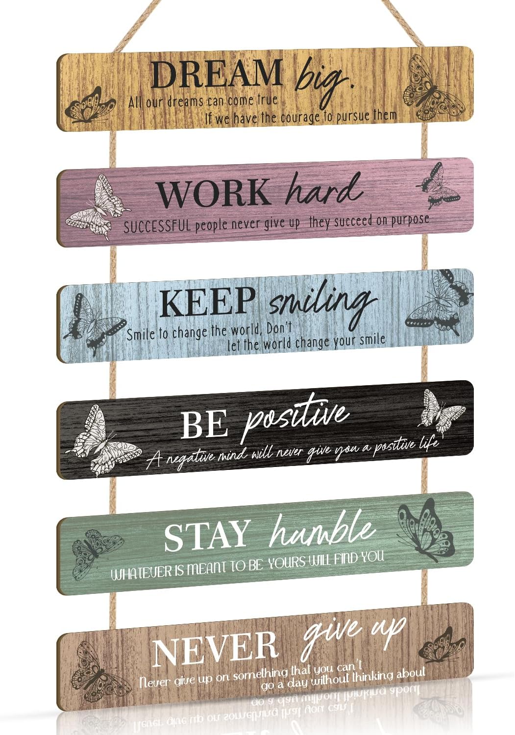HPNIIUB Dream Big Butterflies Inspirational Quotes Wall Art,Motivational Decor Family Sign,Office Sign Motivational Wall Art for Nursery,Positive Affirmations Decor