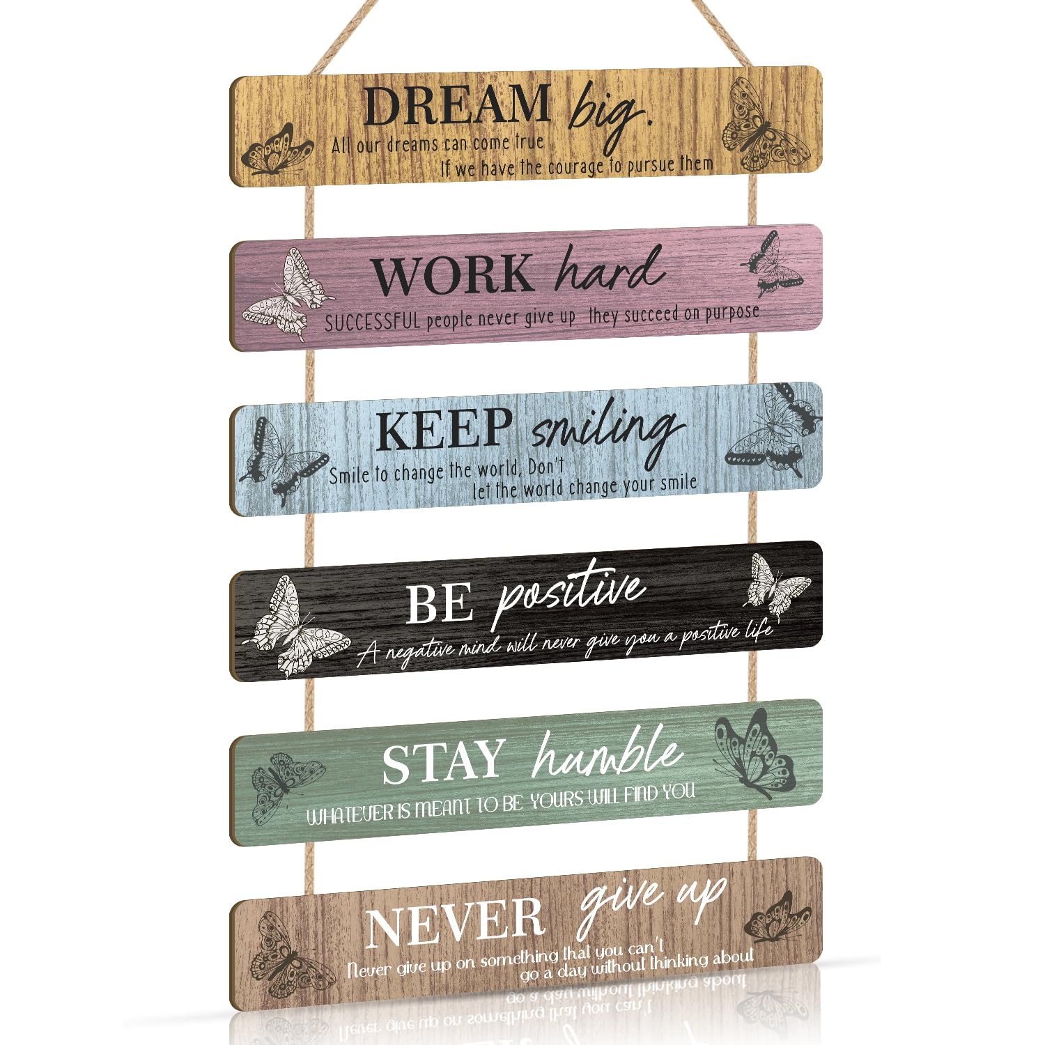 HPNIIUB Dream Big Butterflies Inspirational Quotes Wall Art,Motivational Decor Family Sign,Office Sign Motivational Wall Art for Nursery,Positive Affirmations Decor