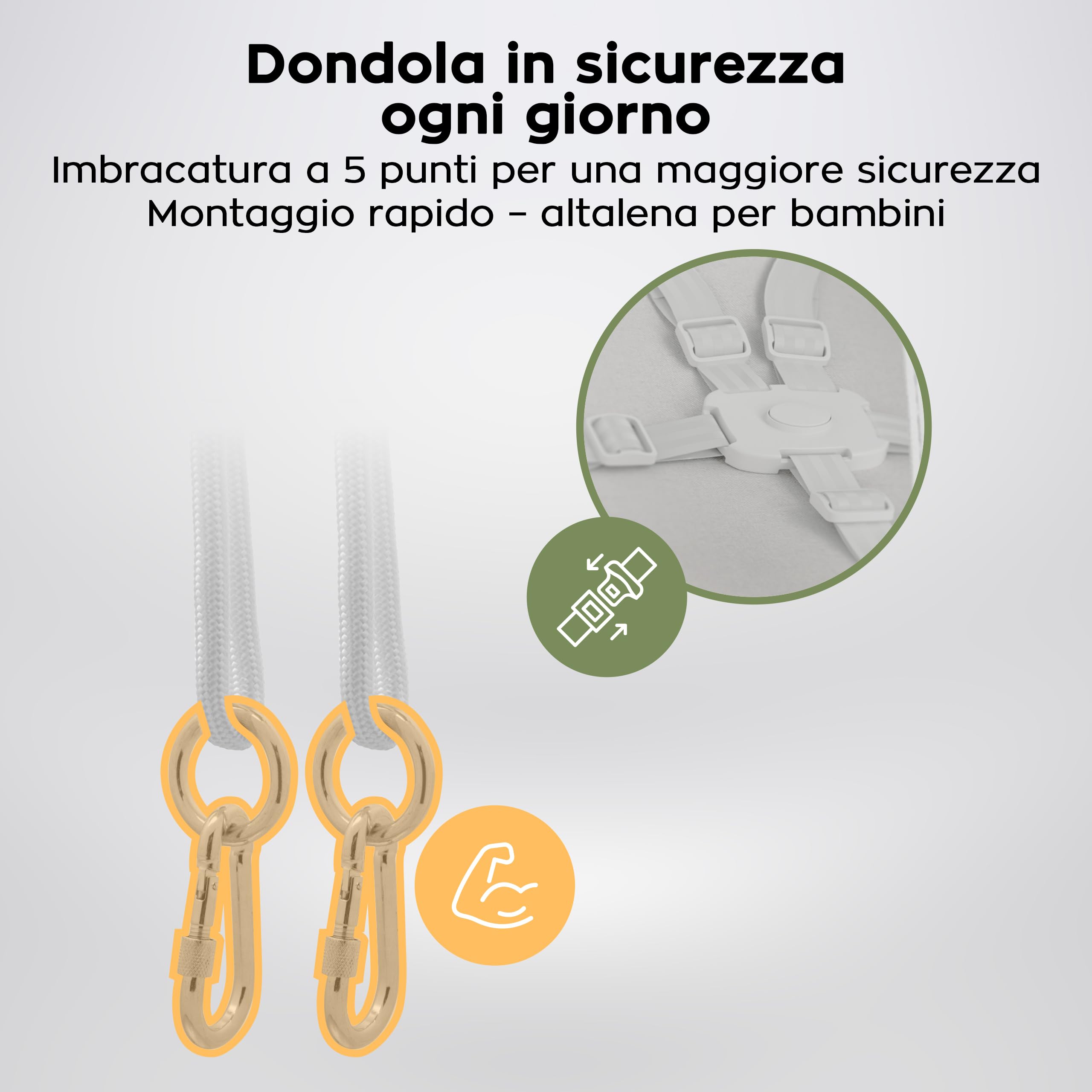 Tulano Hop 45 Altalena per bambini 3in1, Per interno ed esterno, Dai 6 mesi