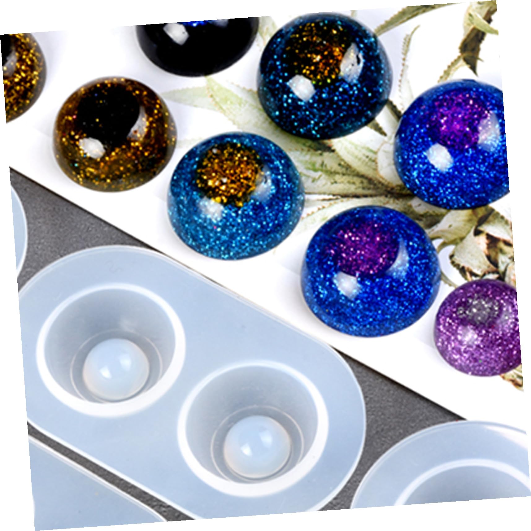 NUOBESTY 6 Ensembles Moule Pour Les Yeux Fard À Paupières Pailleté Cercle De Mousse Palette De Fards À Paupières Décorations Lentilles D'halloween Googly Faux Gel De Silice 6 Pièces * 6