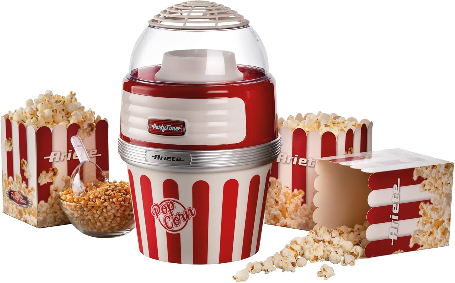 Ariete Vintage Electric Hot Air Popcorn Popper Machine, Removable Bowl