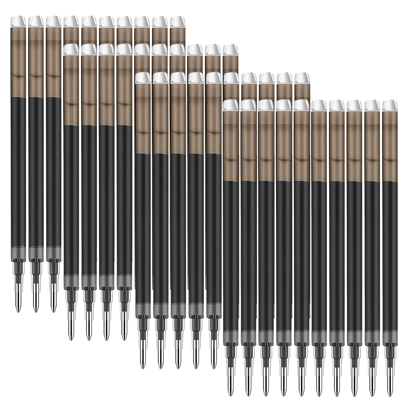 Recambios de tinta de gel borrable de 0.7 mm compatibles con Frixion Friction, escritura suave, multicolor, retráctil, punta fina, repuesto para escuela, oficina, arte en casa (negro, 40)