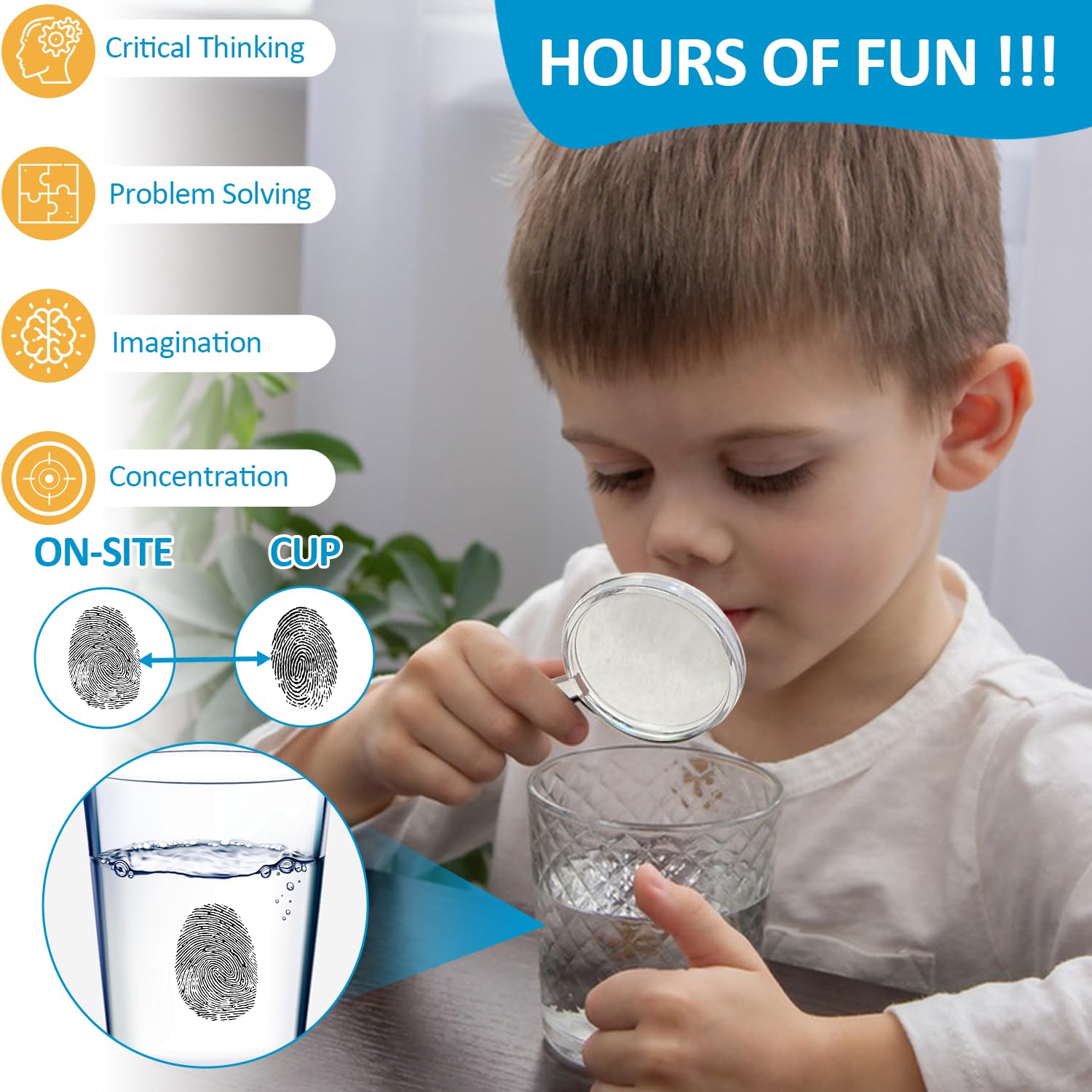 Best Spy Kit for Kids: Detective Fingerprint Lab - Fun Science Experiments, STEM Educational Toys Gift for 6-12 Year Old Boys & Girls