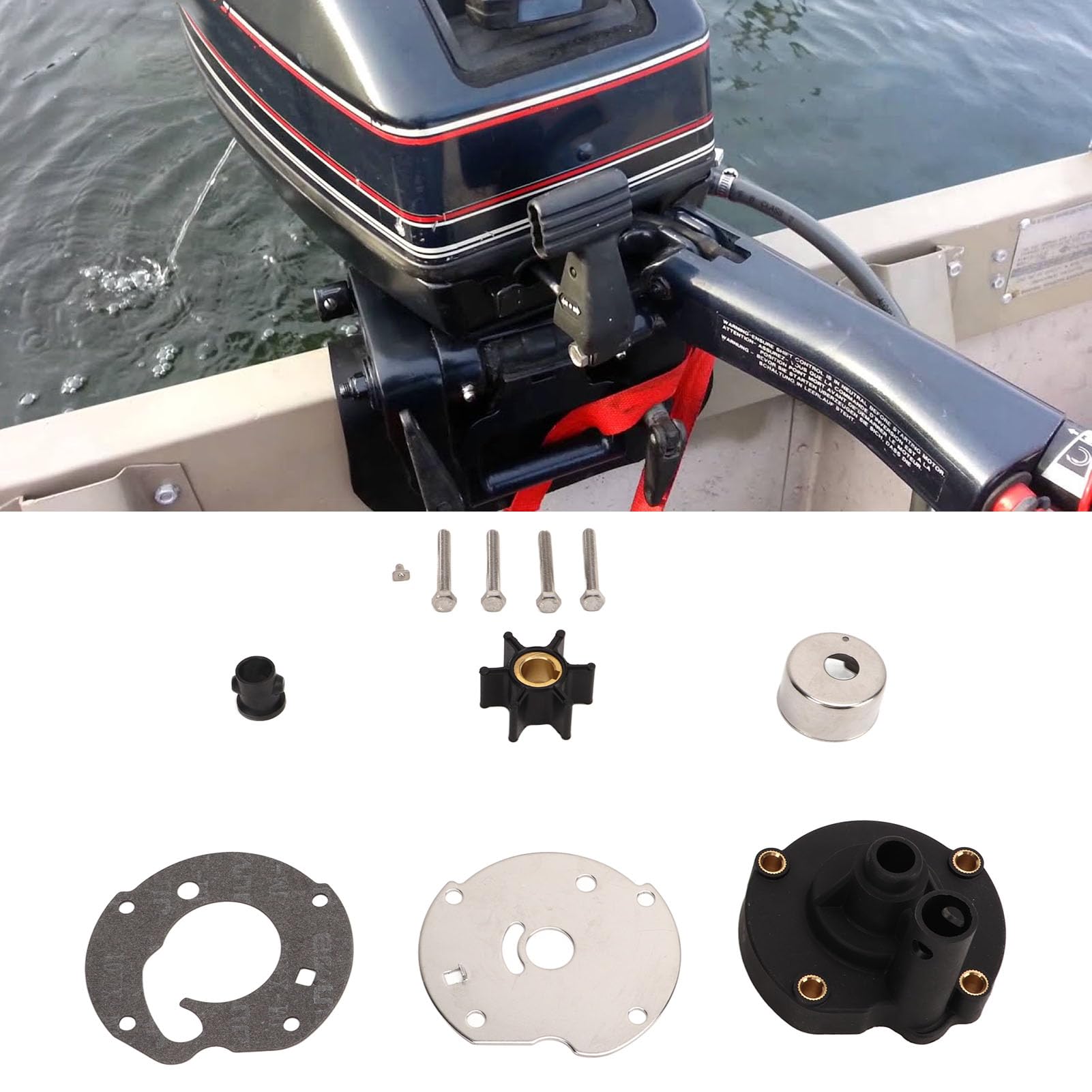 Kit Girante Pompa Acqua Kit di Riparazione Durevole per Motore Fuoribordo 5,5-7, Facile da Installare per gli Appassionati di