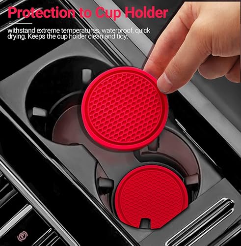 Miniatura 2 de Paquete de 4 posavasos universales para automóvil, antideslizantes, líquidos, absorbentes, para automóvil, 2.7 pulgadas