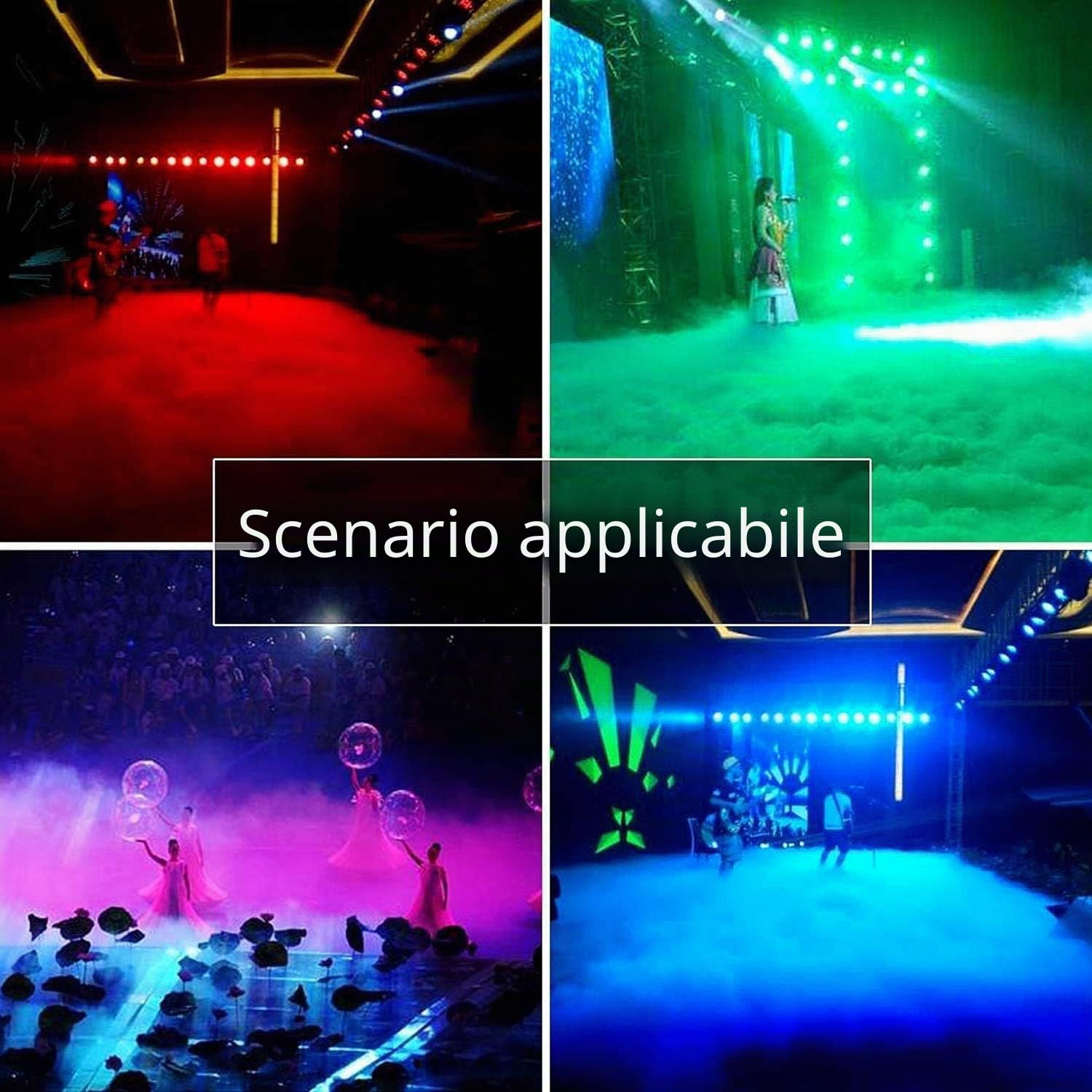 MORFIT - Macchina del fumo con LED, 1200 W, 5600 CFM (cubic foot per minute) di nebbia generata, luci a 6 livelli, comandi via cavo e telecomando senza fili, adatta feste, matrimoni, Natale, Halloween