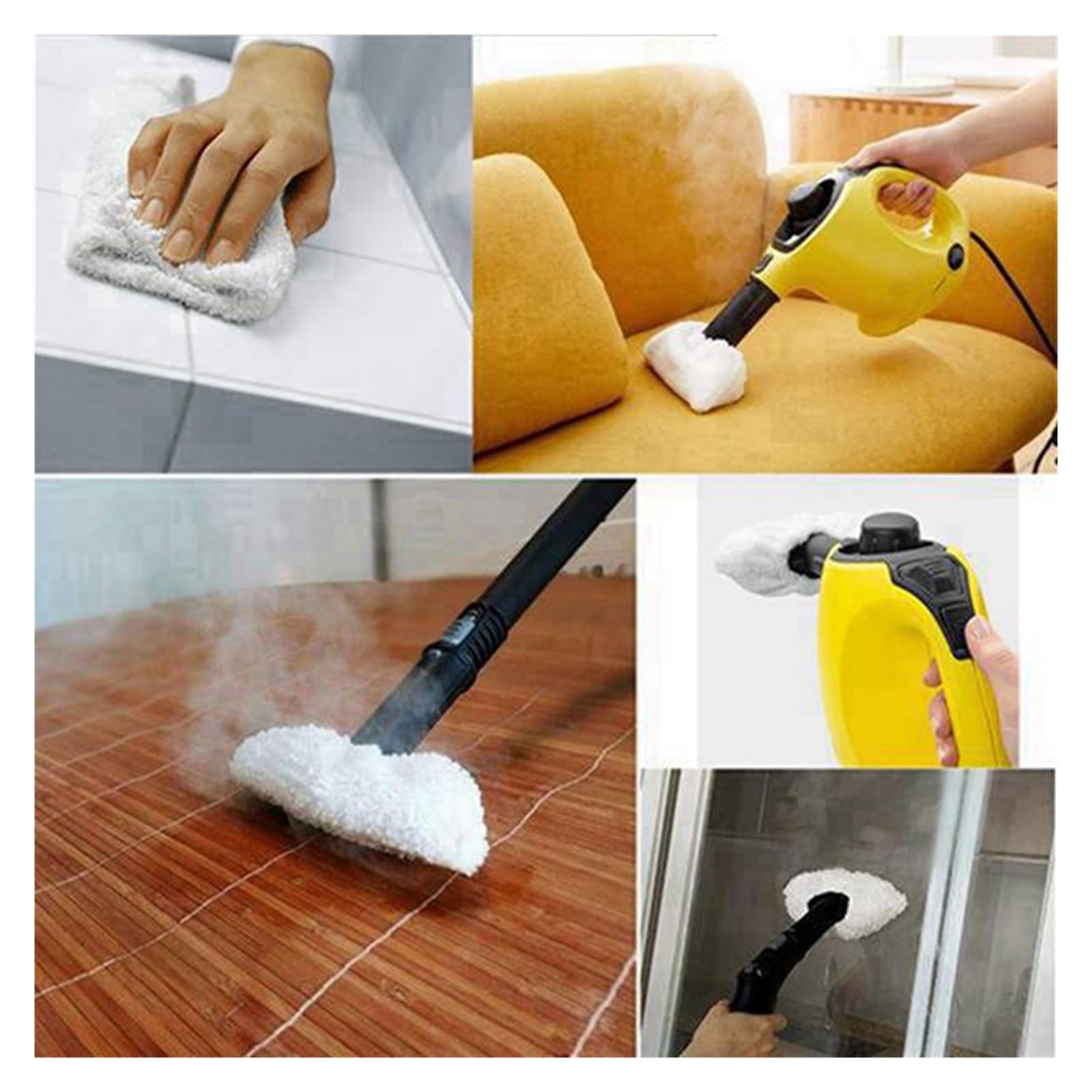 Paño de mopa a Vapor 9X, Compatible con Karcher Easyfix SC2 SC3 SC4 SC5, Limpiador a Vapor, Almohadillas for Ropa de Suelo de Microfibra, cepillos de Cobre