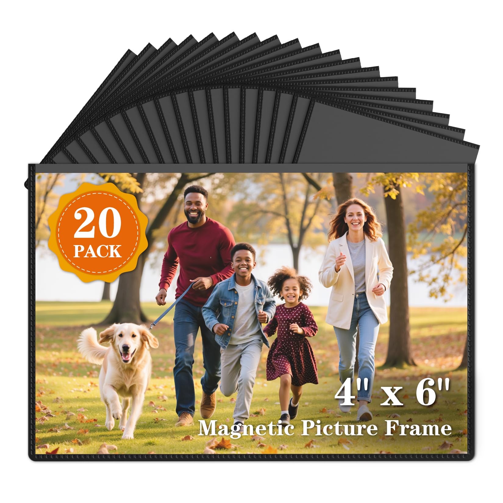 Photo 1 of ***WRINKLED**** NOBEFY 20 Pack Magnetic Picture Frames for Refrigerator 4x6 Inch, Magnetic Photo Frames Reusable, Magnetic Frame Refrigerator Magnets For Pictures Locker Wall Cabinet