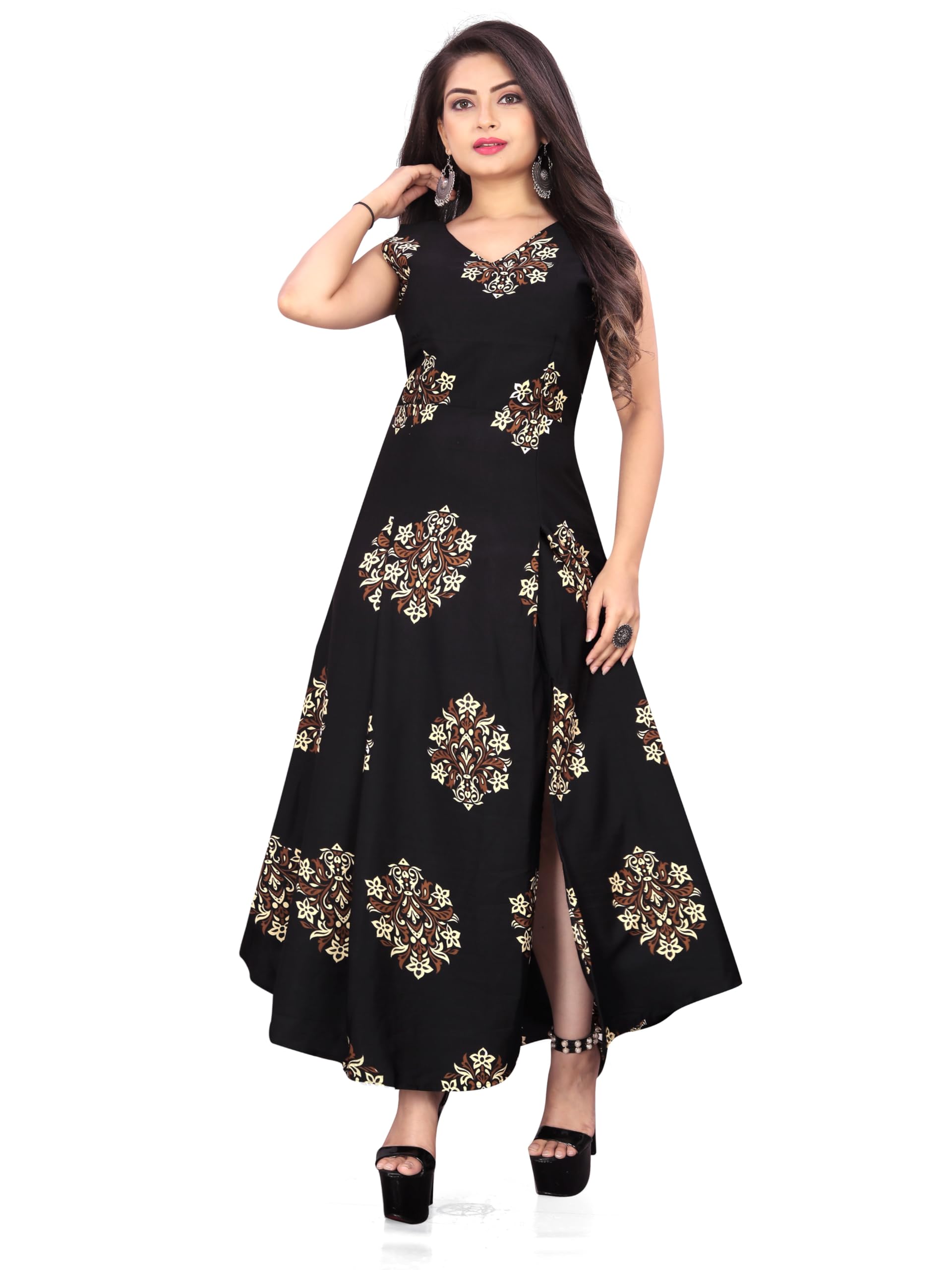 aa creation for Women_ Crepe Kurti Maxi Length | Long Maxi Kurti with Front Slit | Stylish Casual Wear-picture-54