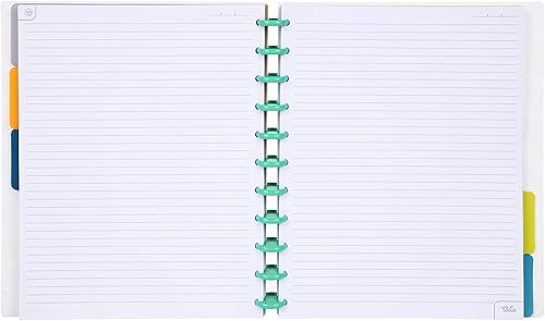 Vista 369 de Talia - Agenda personalizable con aros, (Fireworks Deep Lake, con discos Deep Lake, tamaño mediano (7.5 x 9.75 pulgadas).