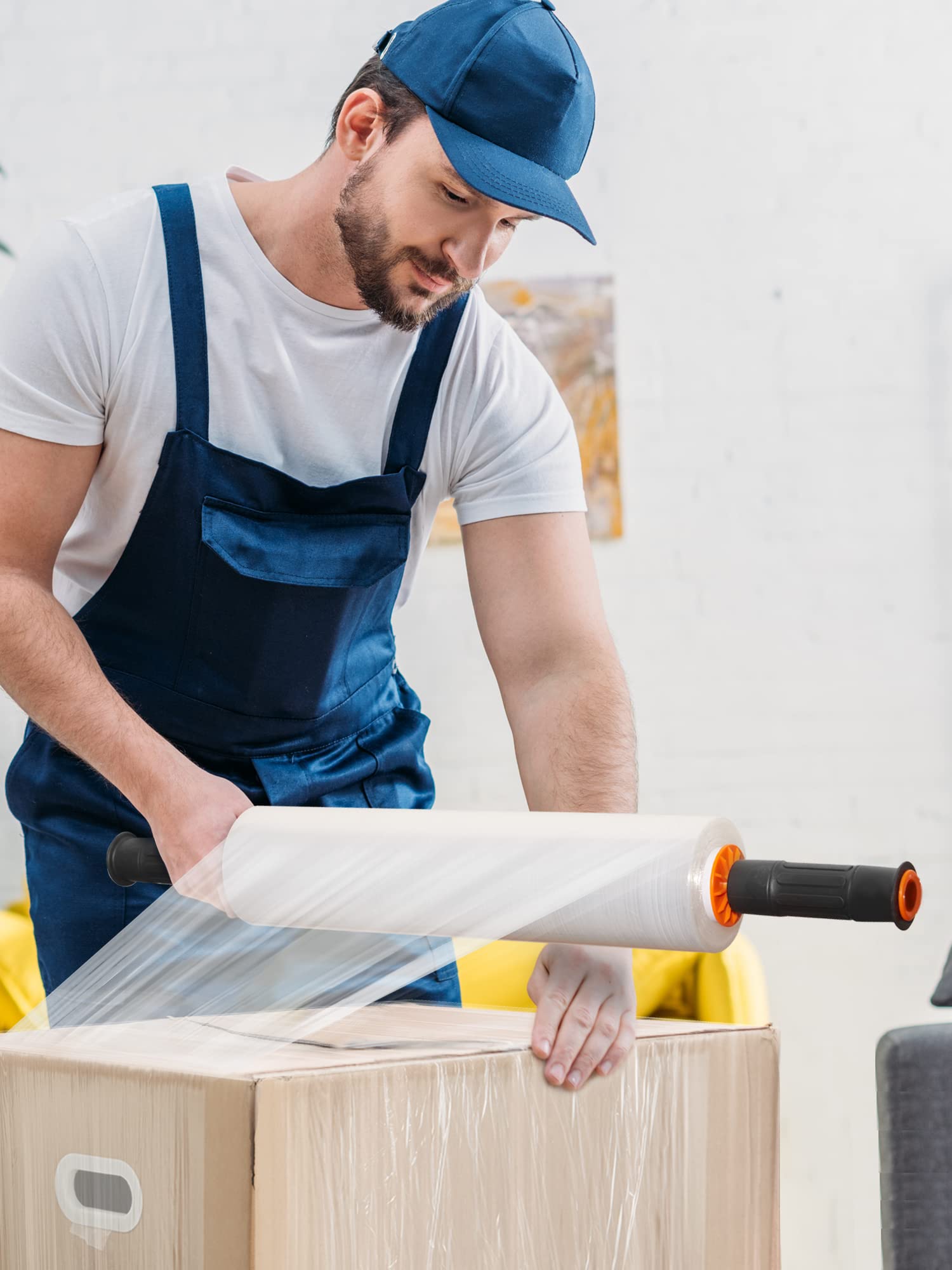 JARLINK Stretch Film, 15 Inch x 1000 Feet Shrink Wrap for Pallet Wrap, Industrial Strength Stretch Wrap with Handles, Moving Wrapping Plastic Roll, 80 Gauge, 2 Pack