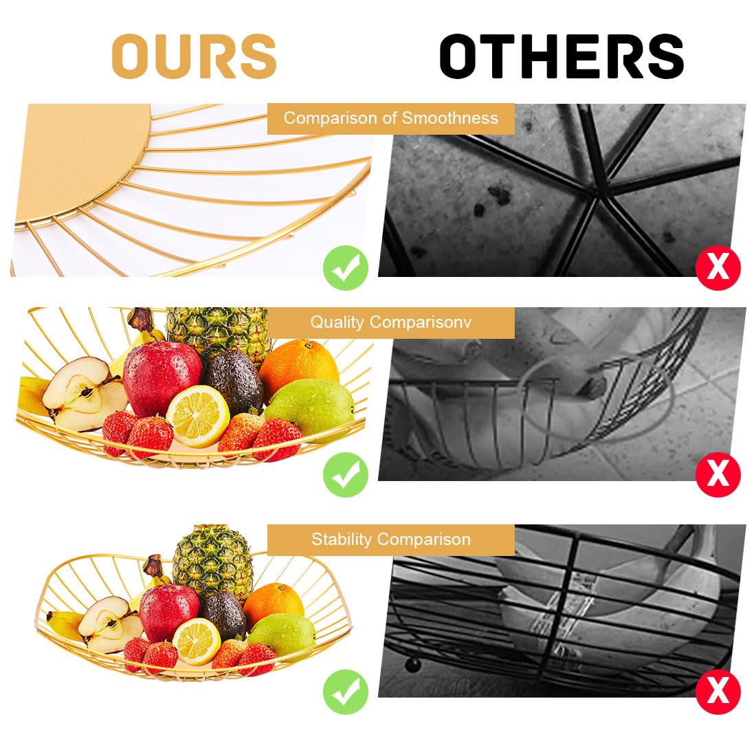 Cesto Porta Frutta In Metallo Argento - Design Aperto, Per Tavolo O Bancone, 30x9 Cm - Foto 6