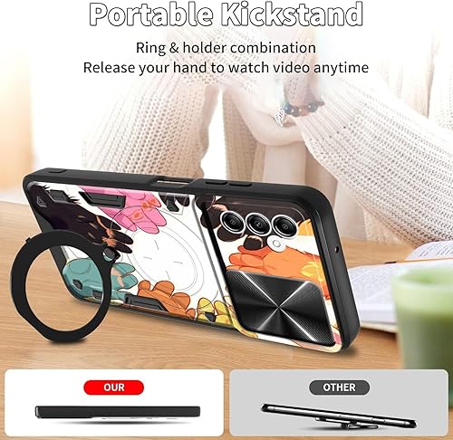Vista 179 de Funda protectora híbrida para Samsung Galaxy A53 5G de 6.5 pulgadas y anillo giratorio de 360 grados, función atril, híbrida, de doble capa