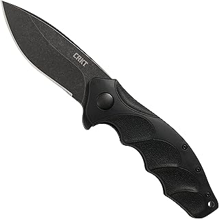 CRKT Foresight EDC Assisted Folding Pocket Knife: Urban Everyday Carry, Black Blade, IKBS Ball Bearing Pivot, Liner Lock, Grooved Glass Reinforced Nylon Handle, Deep Carry Pocket Clip K221KKP