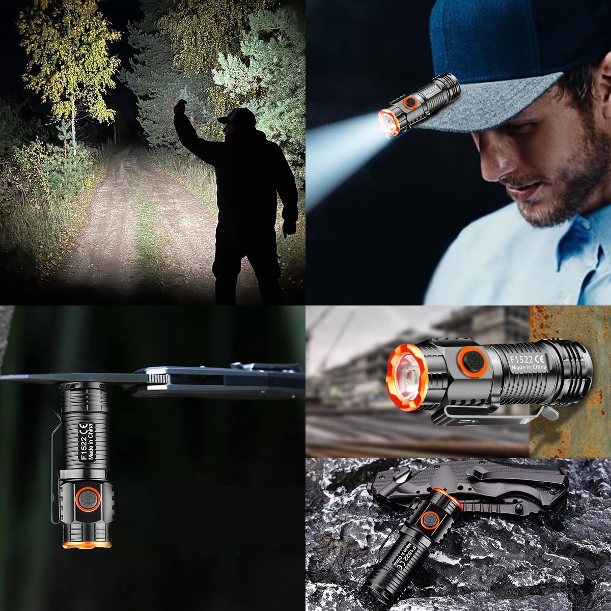 Mini latarka LED, ładowalna, 1000 lumenów, wodoodporna, 3 tryby, mini ręczna mała latarka na kemping, do aktywności na świeżym powietrzu, wędrówek, nagłych wypadków