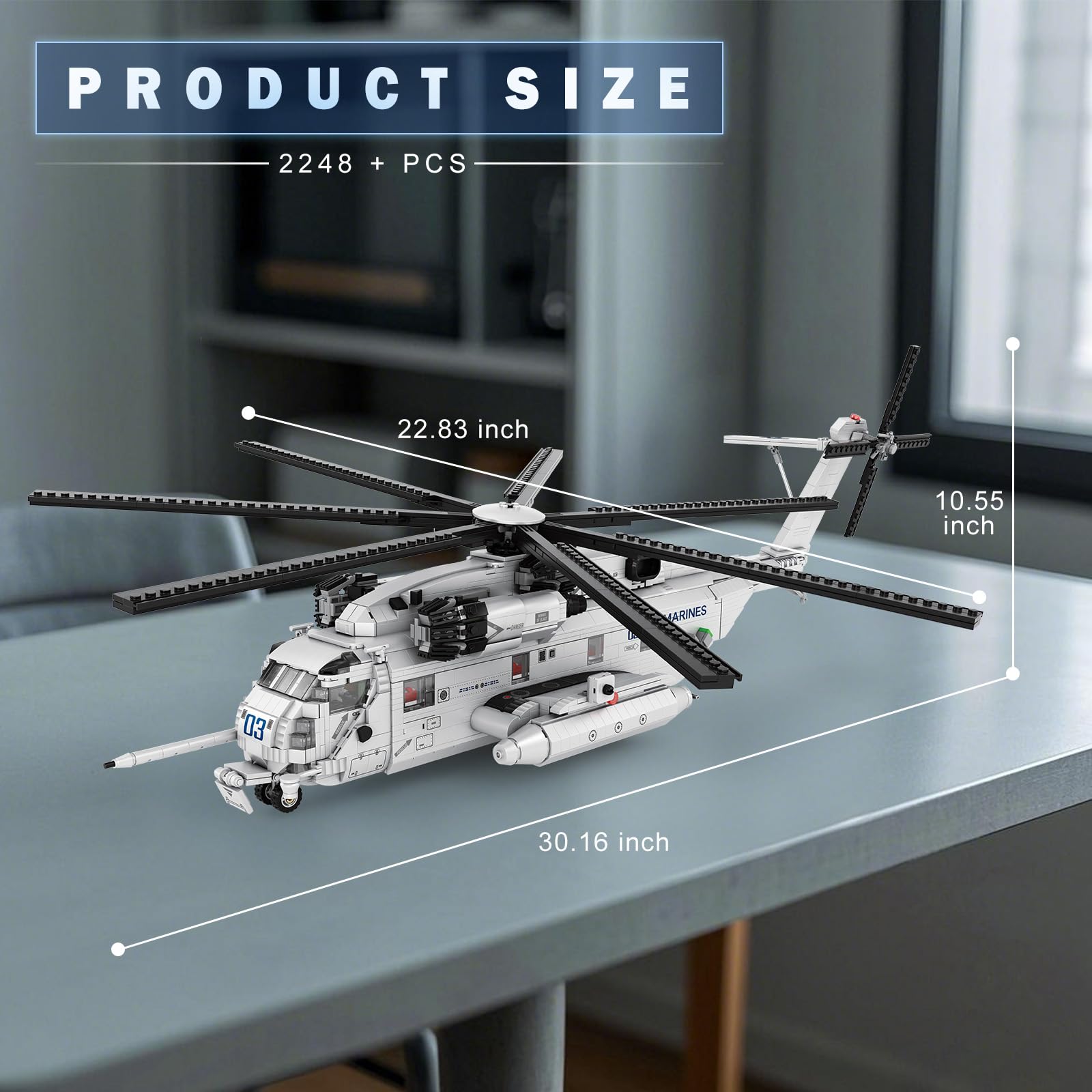 CH-53 Helicopter Building Set 33037, Military Transport Helicopter Toy Aircraft Model Kit for Men, Ideal Airplane Toy Gifts for Boys Kids 14+, Adults and Military Fans