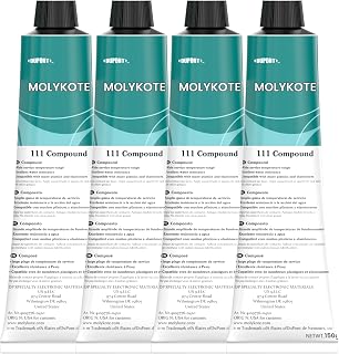 4pcs Molykote 111 Compound Valve Lubricant and Sealant 150g 5.3oz, Silicone Grease for O-Rings, Plug Valves, Seal & Protect Rubber & Plastic Components, Water Resistant, Low Volatility