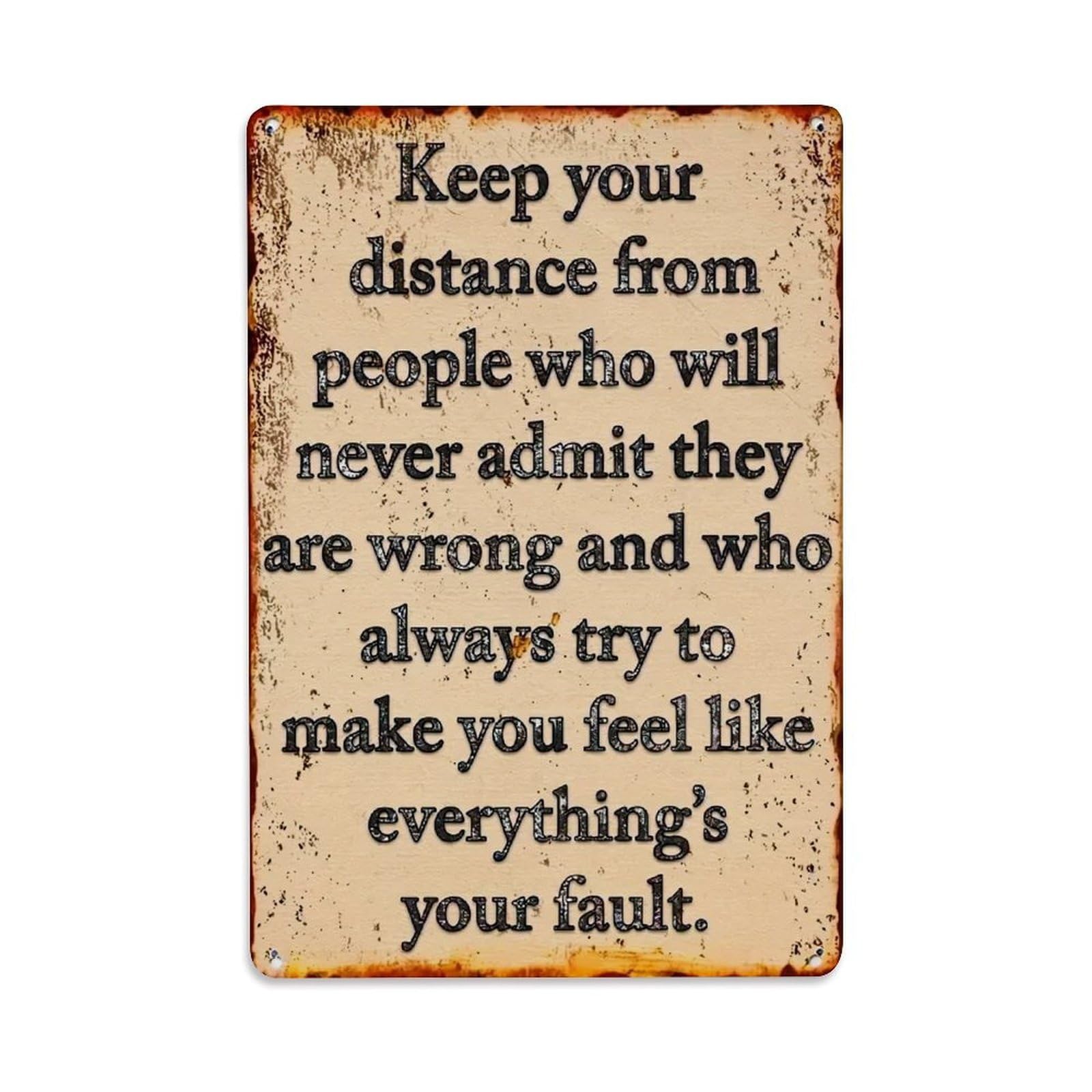 Jdfenggu Vintage Keep Your Distance From People Retro Metal Tin Sign, Decor Art Poster For Bar, Home, Man Cave, Kitchen, Laundry Room Gift 8X12inch
