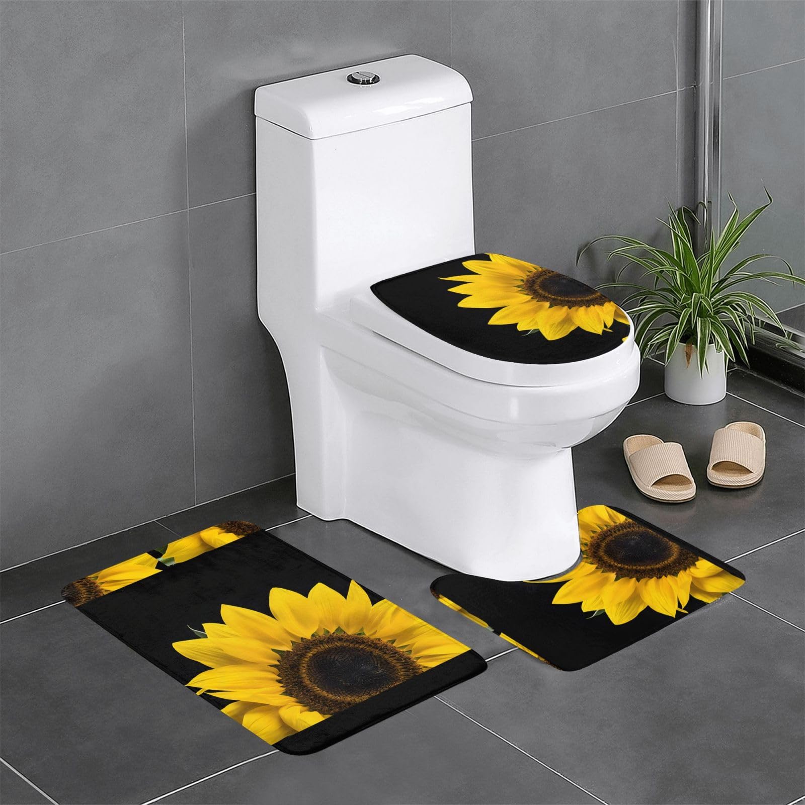 Siège durable mode tapis de bain ensemble fleur sauvage pour un foyer chaleureux