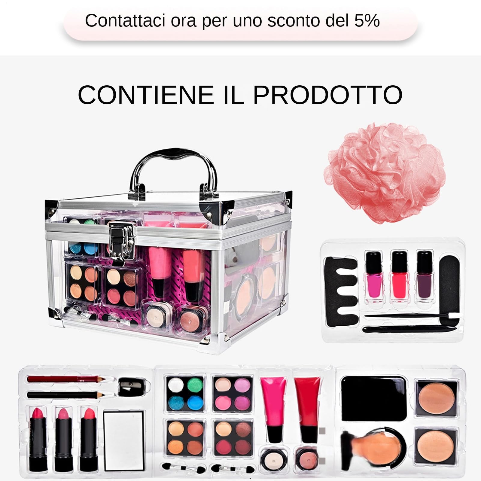 Set Trucco Completo Set Trucco Portatile | Contour Pennello Blush Con Astuccio Per Ragazze Adolescenti Quotidiano Cerimonie Eventi Matrimonio