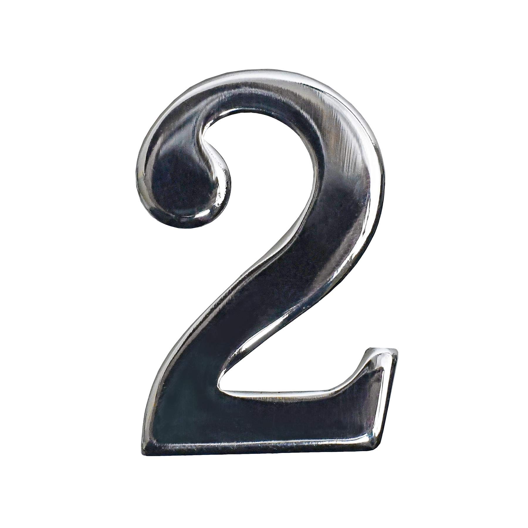 Black Country Metal Works Ltd Classic 1.5" Bright Chrome Number 2 with Fusion- Fix Adhesive