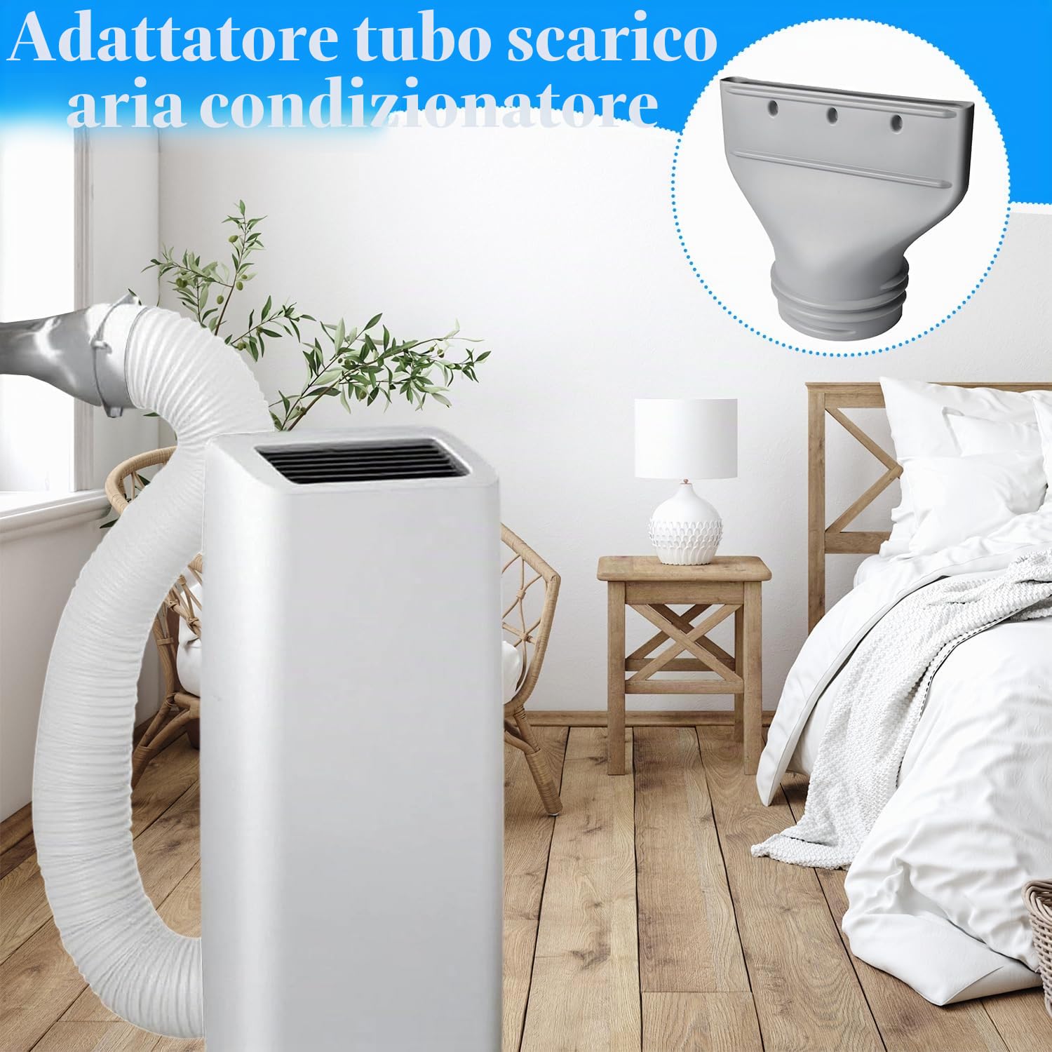 Adattatore Per Tubo Piattos Aria Condizionata, 130/150mm Per Climatizzatore Portatile, Adattatore Piatto Per Tubo Di Scarico Del Condizionatore, Adattatore Tubo Piattos Scarico Finestra