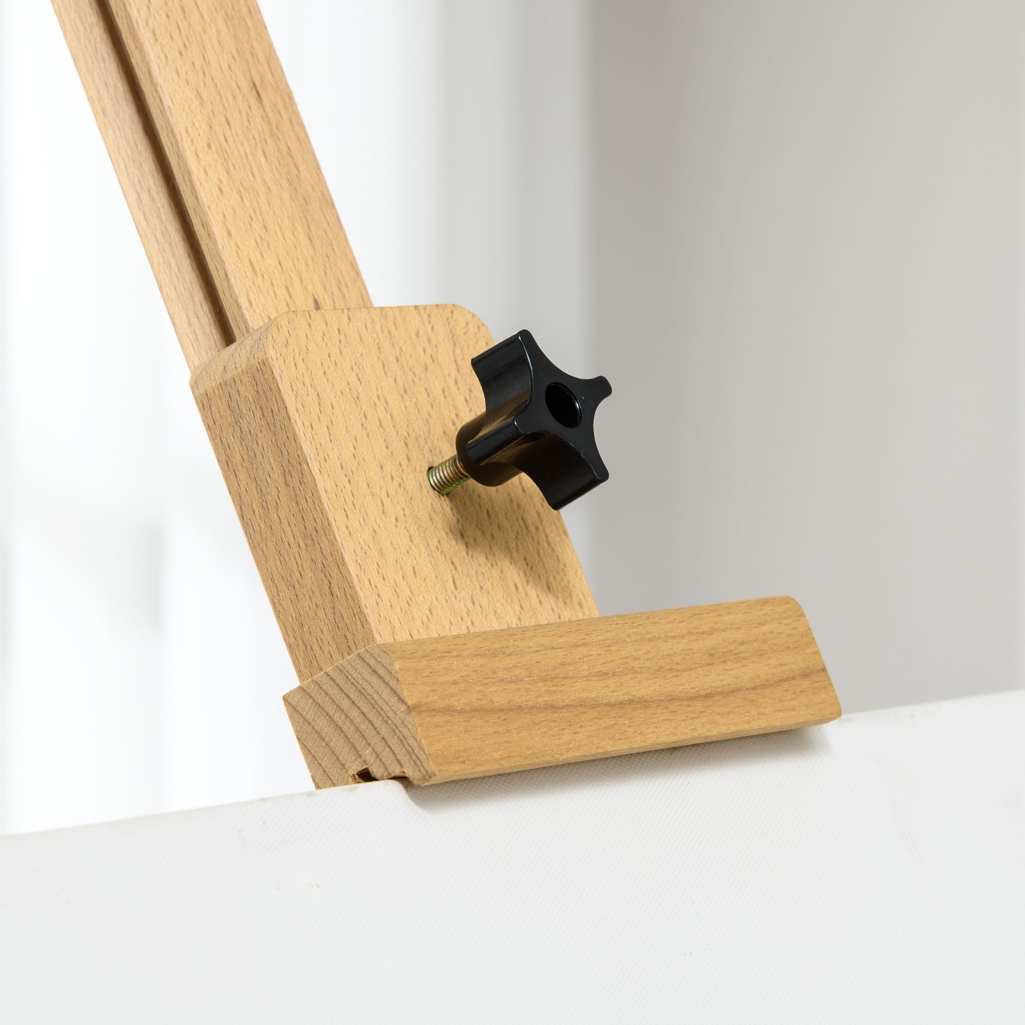 Vinsetto Chevalet de peinture, chevalet d'artiste pliant en bois de hêtre, avec angle et hauteur réglables, 65 x 110 x 180-235 cm, bois naturel
