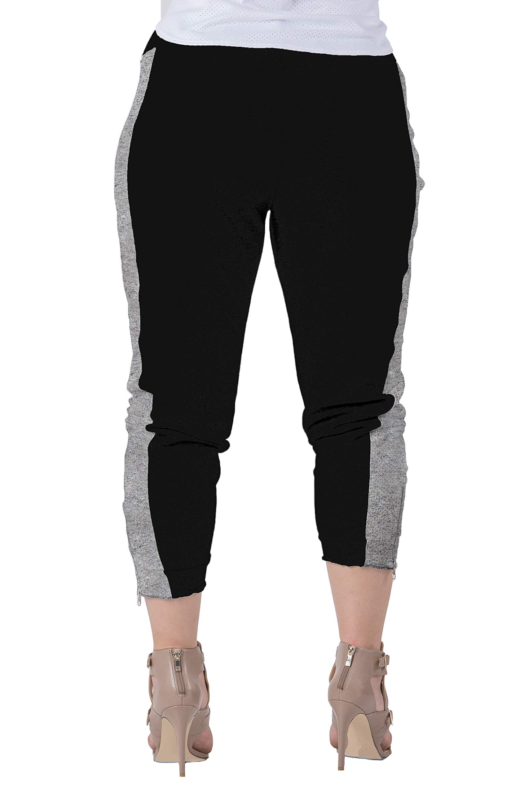 Standards & Practices Plus Size Women French Terry Contrast Color Side Panel Jogger Pants Size 3X BlackGrey